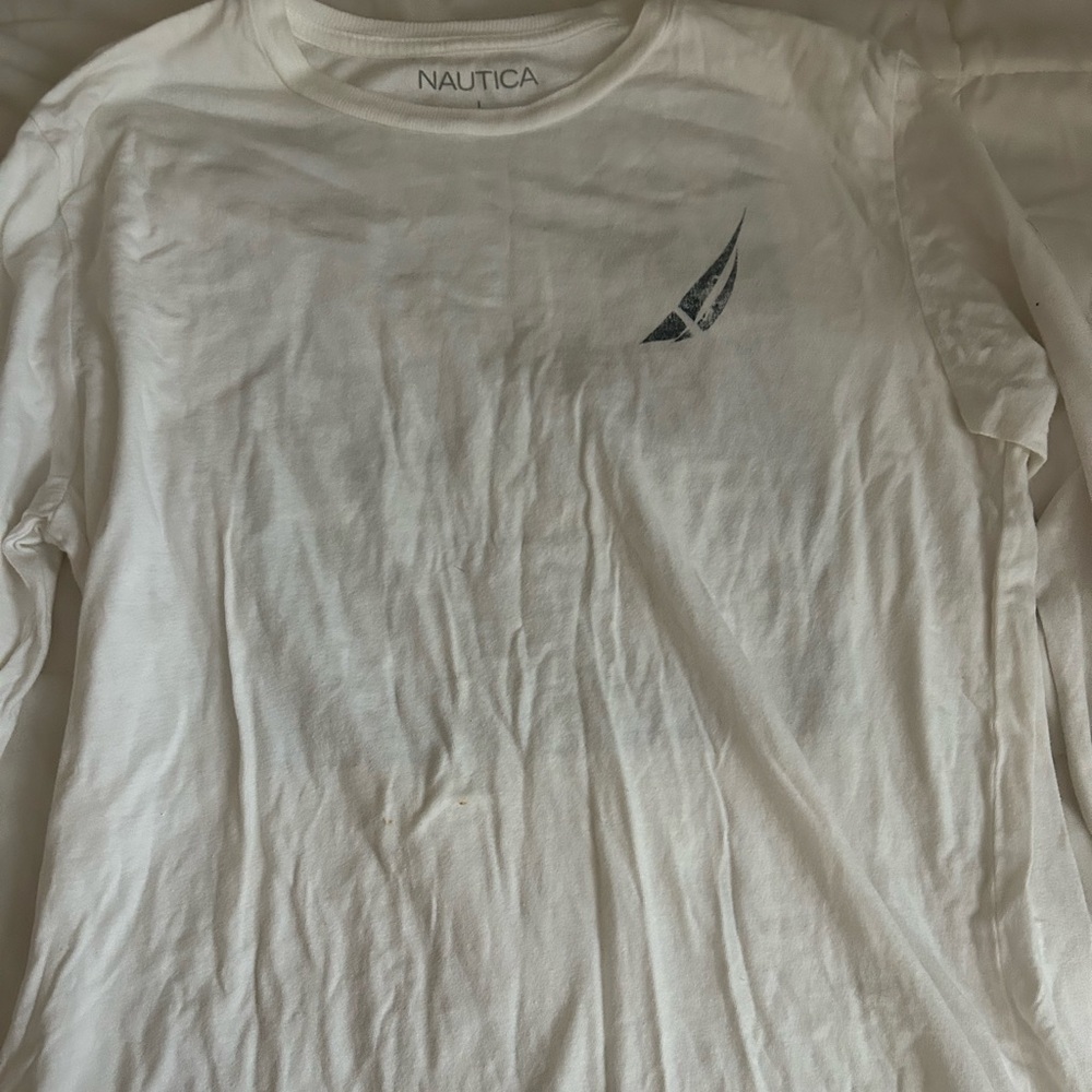 Nautica Men's Cream Long Sleeve Tee